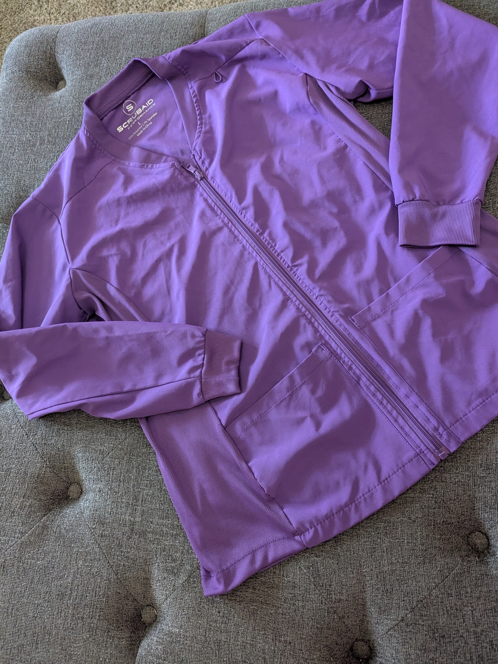 Smart Scrubs Lavender Long Sleeve Jacket Zip-Front Women's Vest